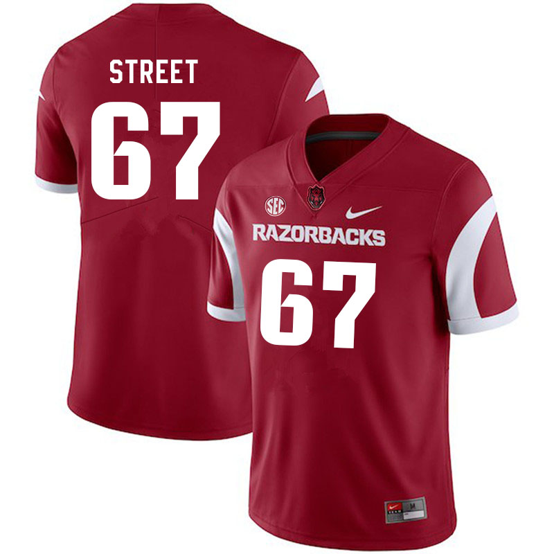 Men #67 Josh Street Arkansas Razorbacks College Football Jerseys Sale-Cardinal